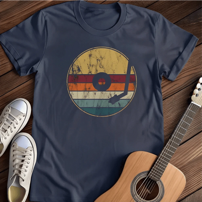 Printify T-Shirt Navy / S Retro Vinyl T Shirt