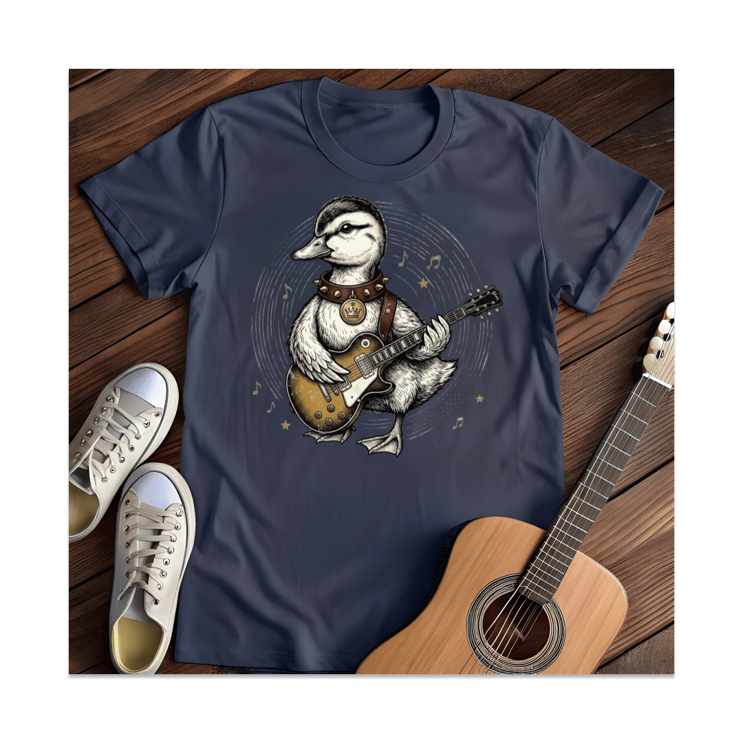 Printify T-Shirt Navy / S Rocker Duck Guitar T-Shirt