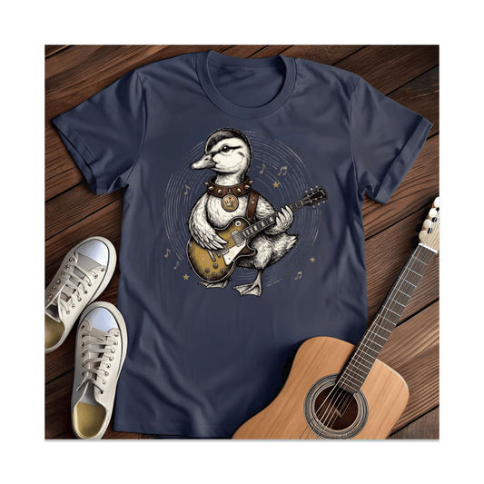 Printify T-Shirt Navy / S Rocker Duck Guitar T-Shirt