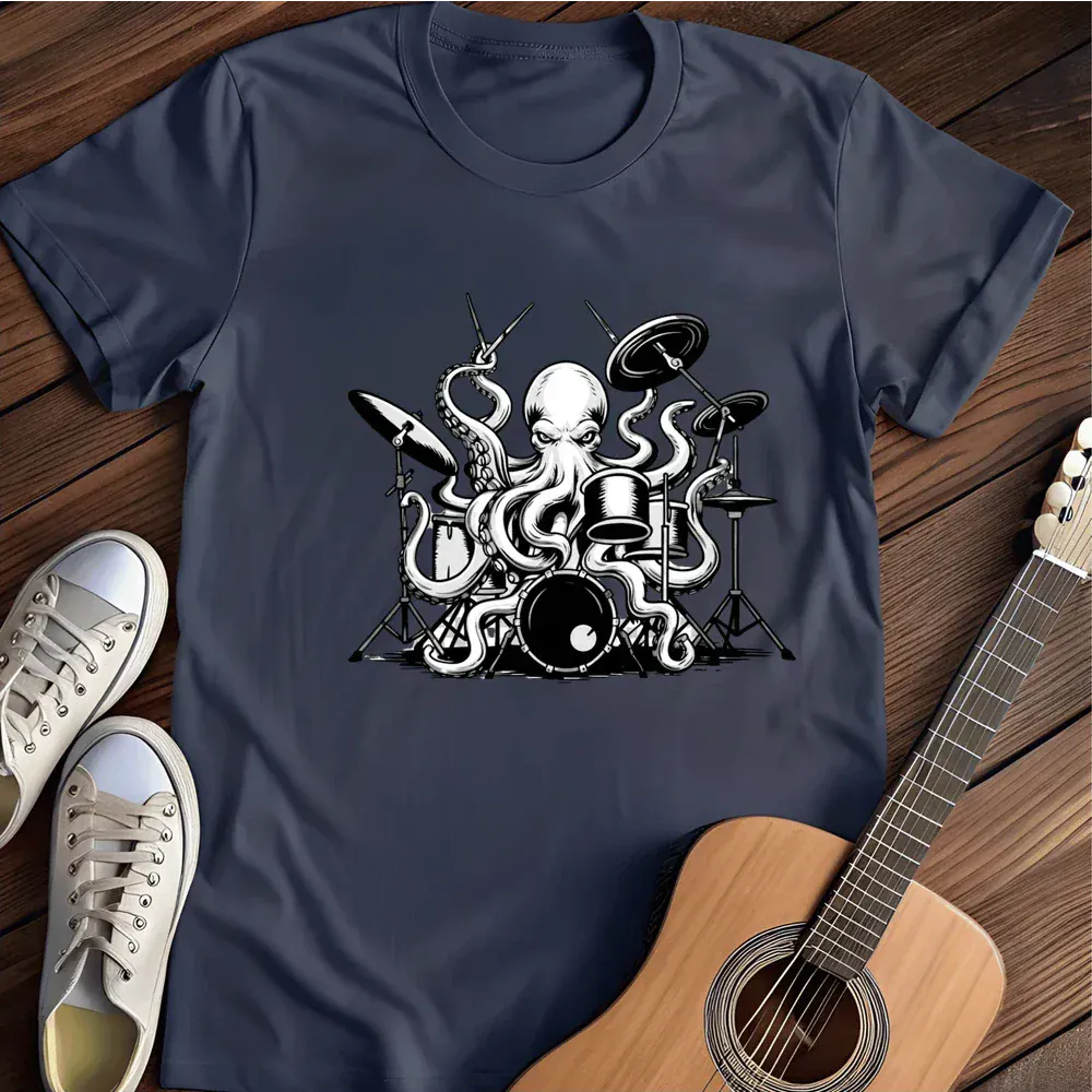Printify T-Shirt Navy / S Rockin Octopus T Shirt