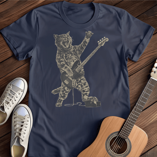 ⭐️⭐️⭐️⭐️⭐️ T-Shirt Navy / S Rocking Cat T-Shirt