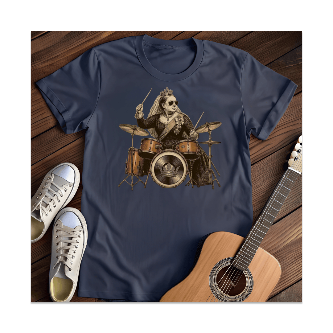 Printify T-Shirt Navy / S Royal Queen Drummer T-Shirt