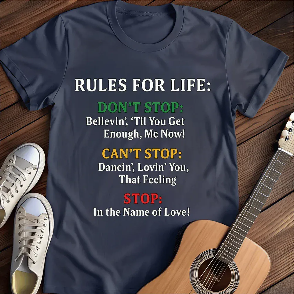 Printify T-Shirt Navy / S Rules For Life T Shirt
