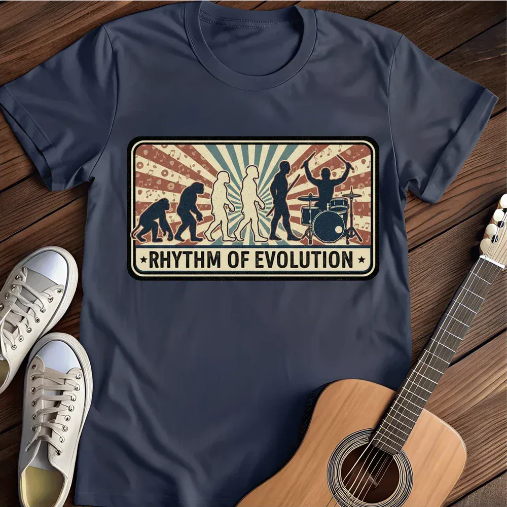 Printify T-Shirt Navy / S Rythm Of Evolution T Shirt