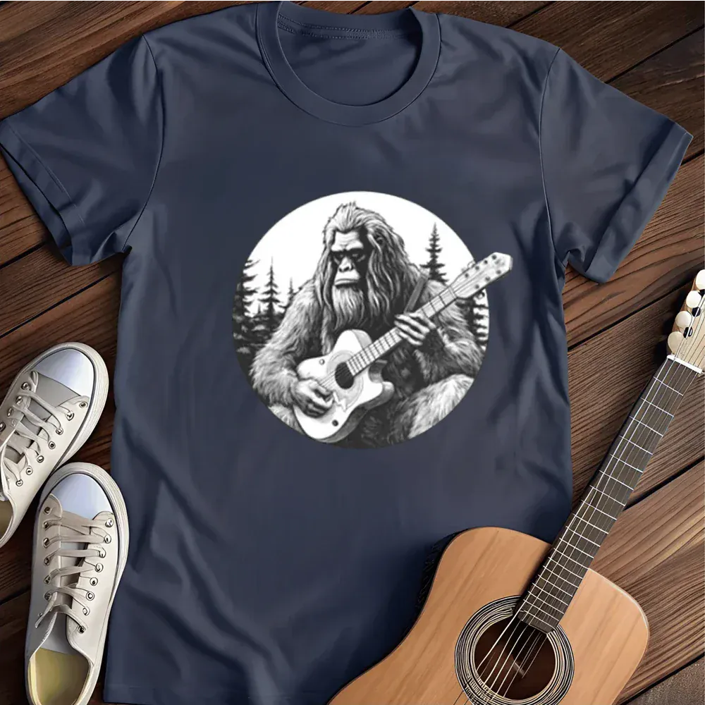 Printify T-Shirt Navy / S Serenading Sasquatch Musical Menagerie T Shirt
