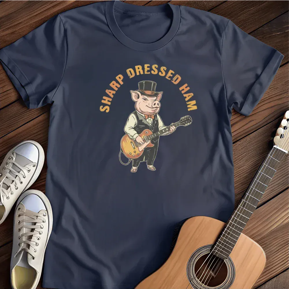 Printify T-Shirt Navy / S Sharp Dressed Ham T Shirt