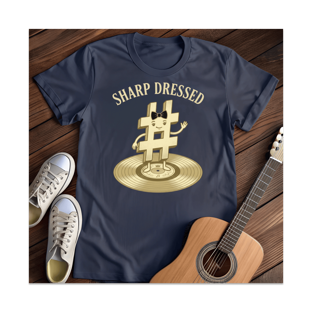 Printify T-Shirt Navy / S Sharp Dressed Musical T-Shirt