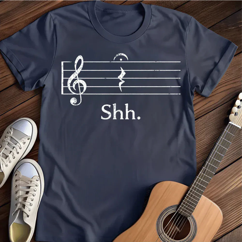 Printify T-Shirt Navy / S Shh T Shirt