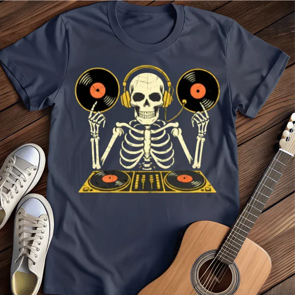 Printify T-Shirt Navy / S Skeleton Spinner T Shirt