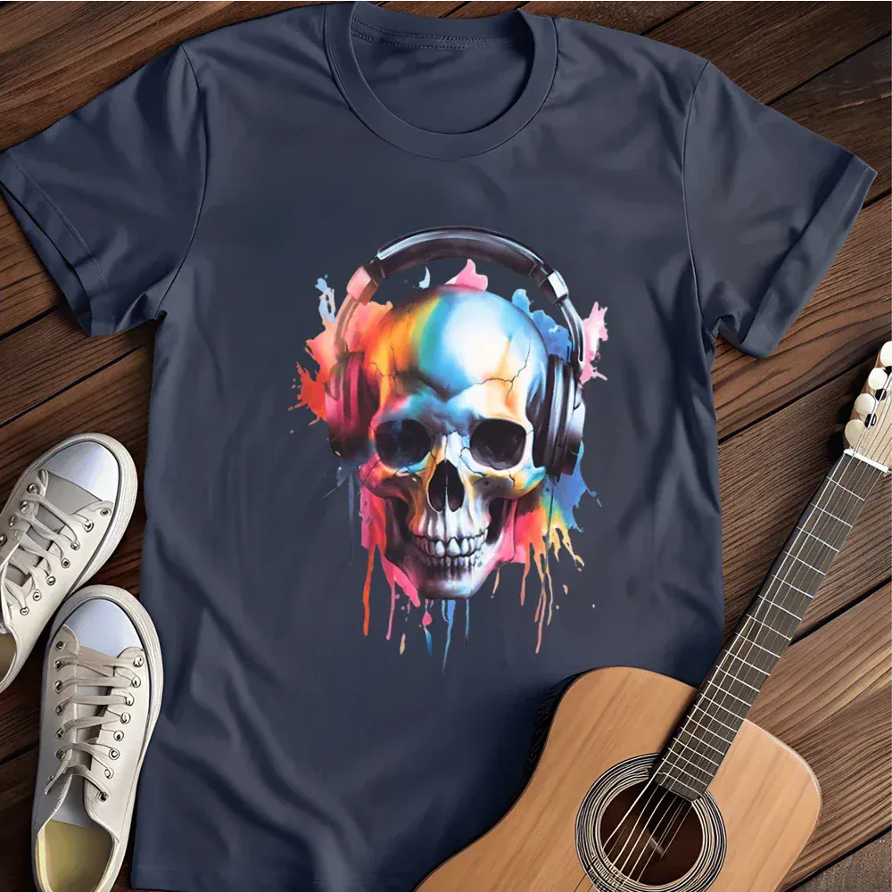 Printify T-Shirt Navy / S Skull Shock T Shirt