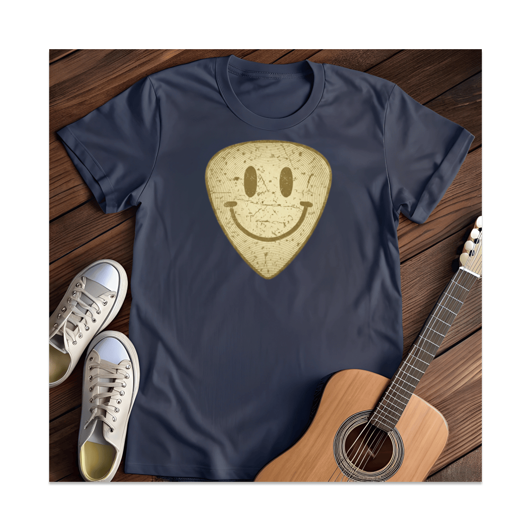 Printify T-Shirt Navy / S Smiley Guitar Pick T-Shirt