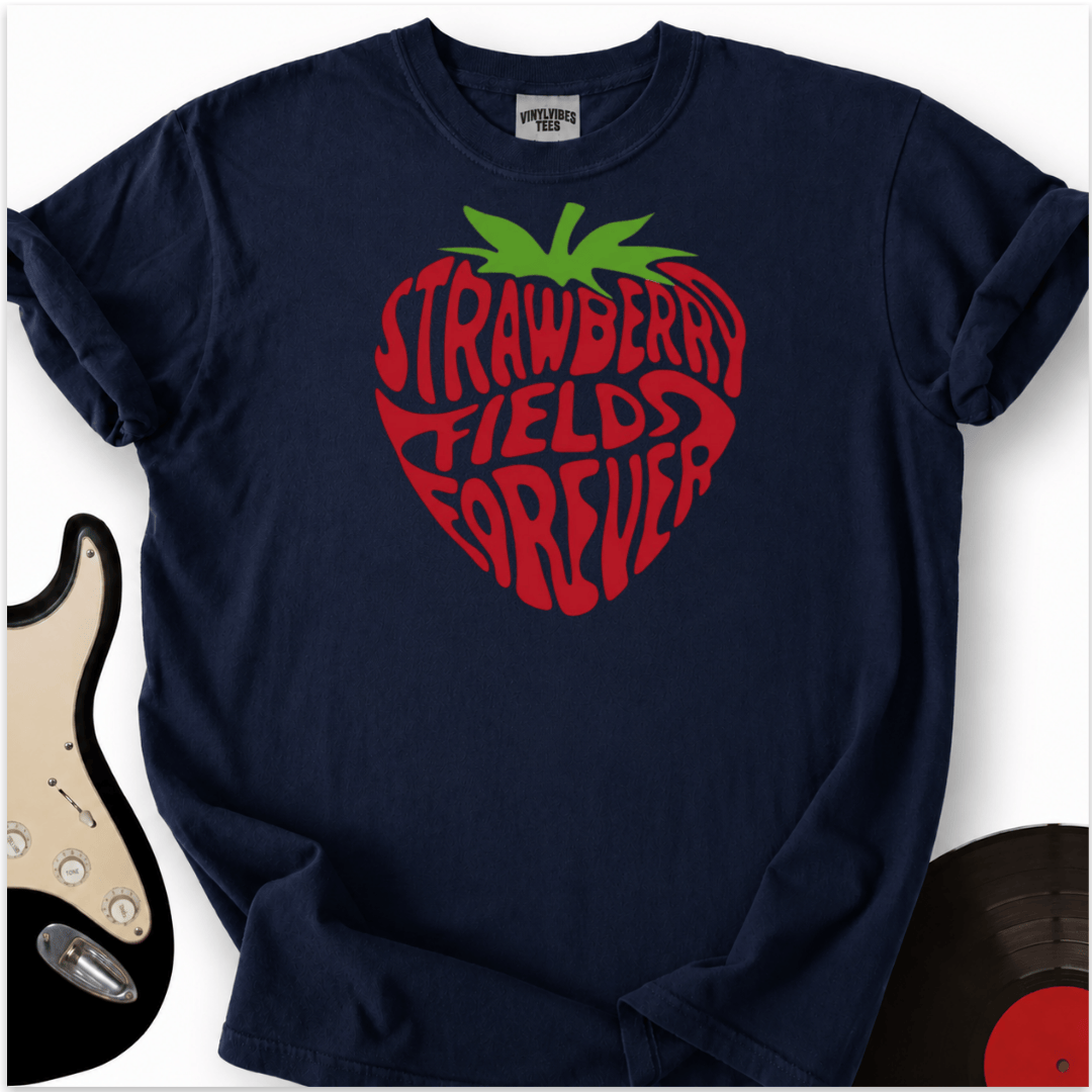 Printify T-Shirt Navy / S Strawberry Fields T-Shirt