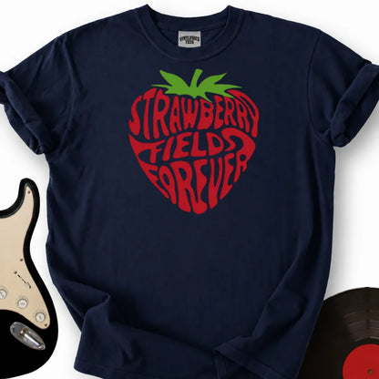 Printify T-Shirt Navy / S Strawberry Fields T-Shirt