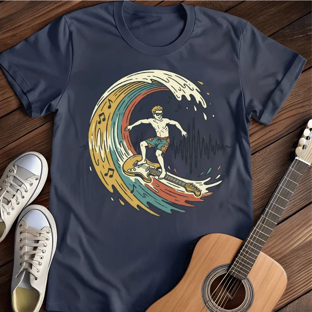 Printify T-Shirt Navy / S Surf That Wave T Shirt