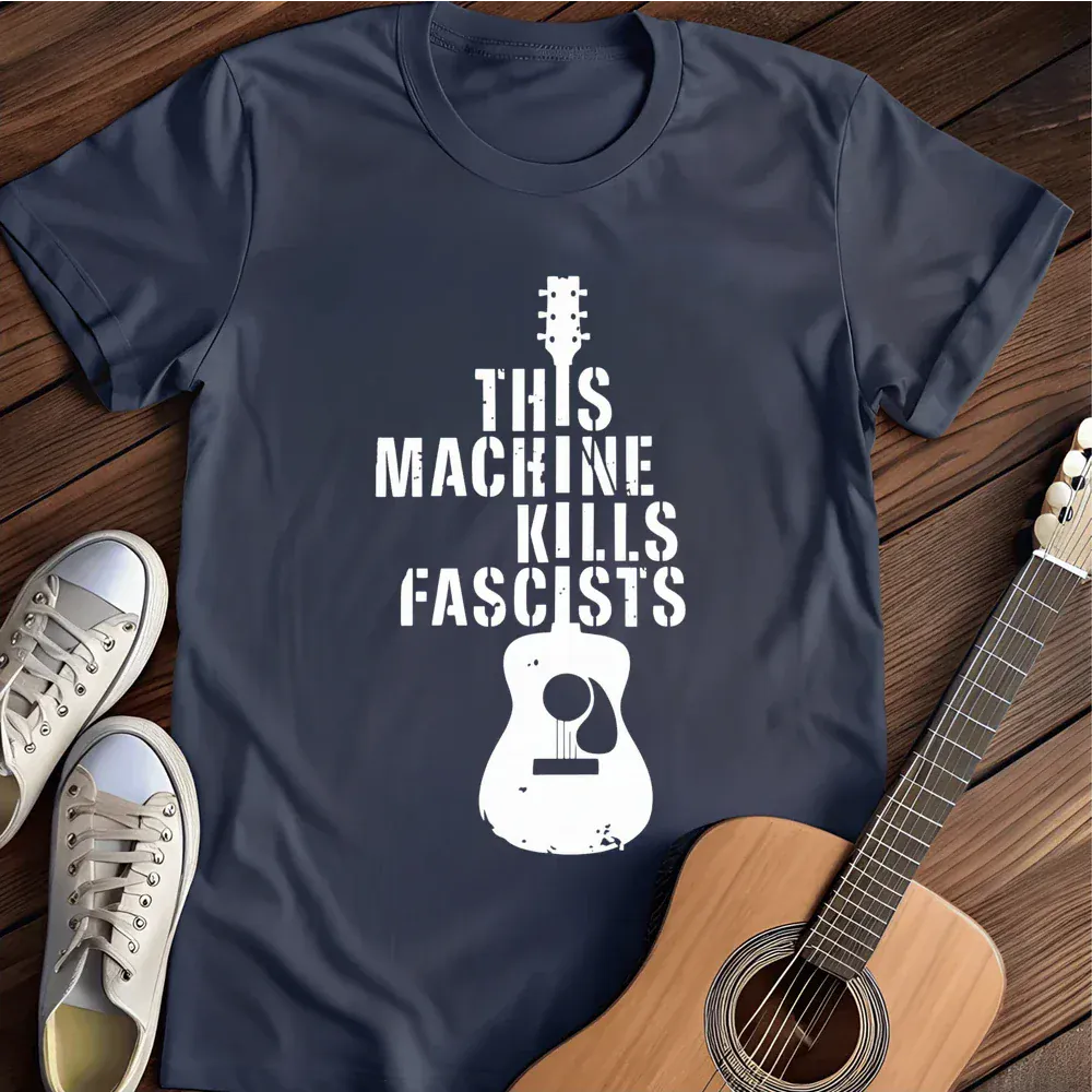 Printify T-Shirt Navy / S This Machine Kills Fascists T Shirt