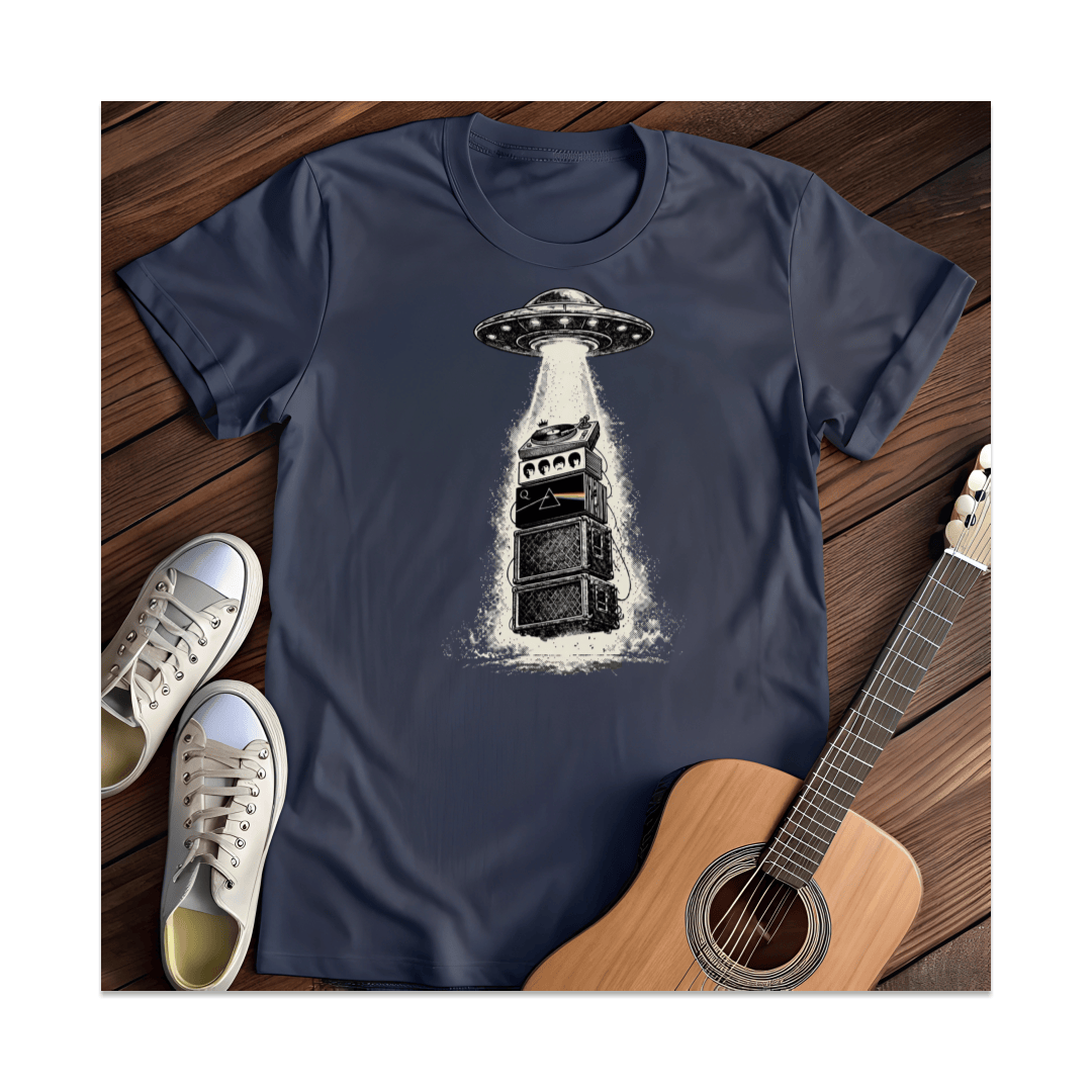 Printify T-Shirt Navy / S UFO Music Abduction T-Shirt