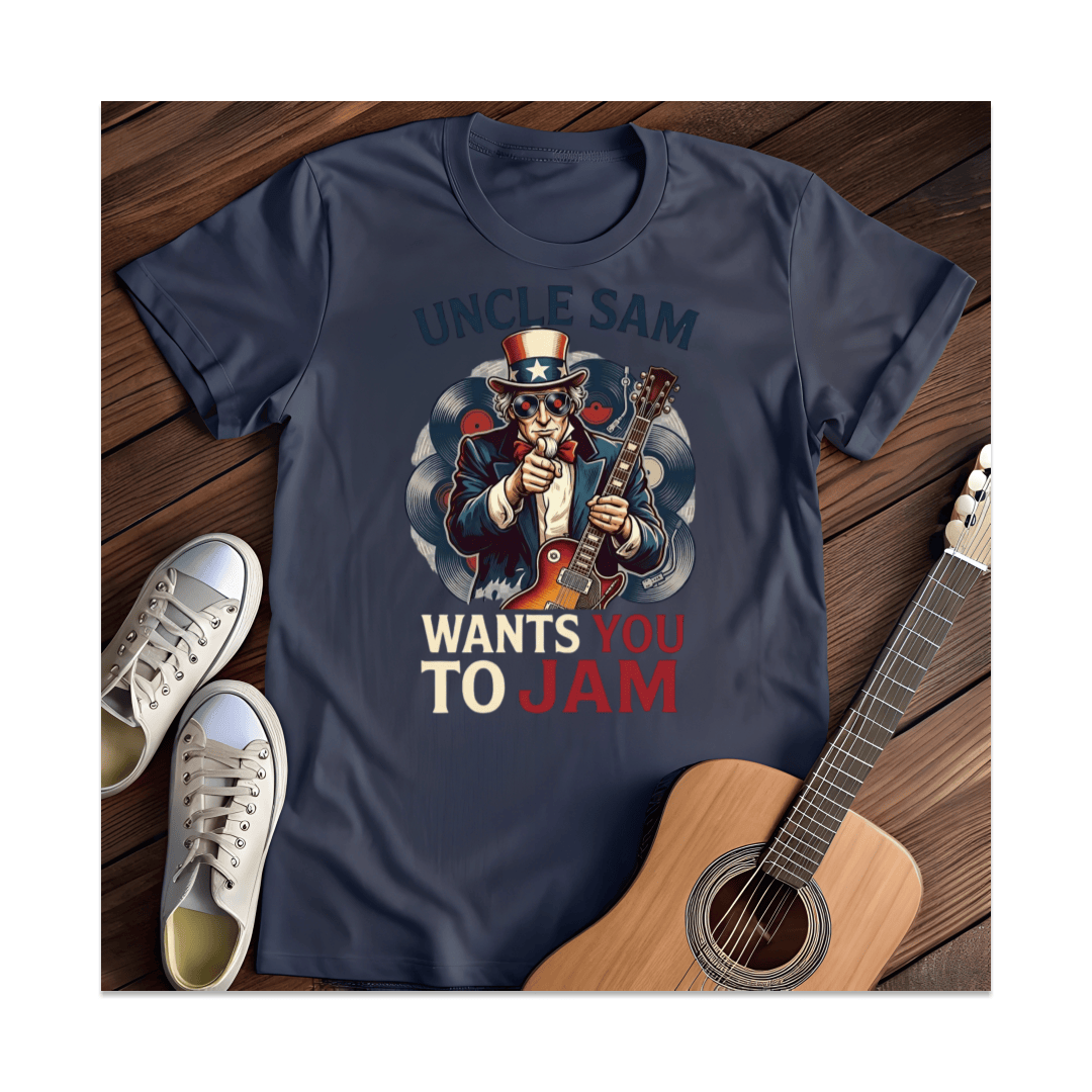 Printify T-Shirt Navy / S Uncle Sam Wants You To Jam T-Shirt