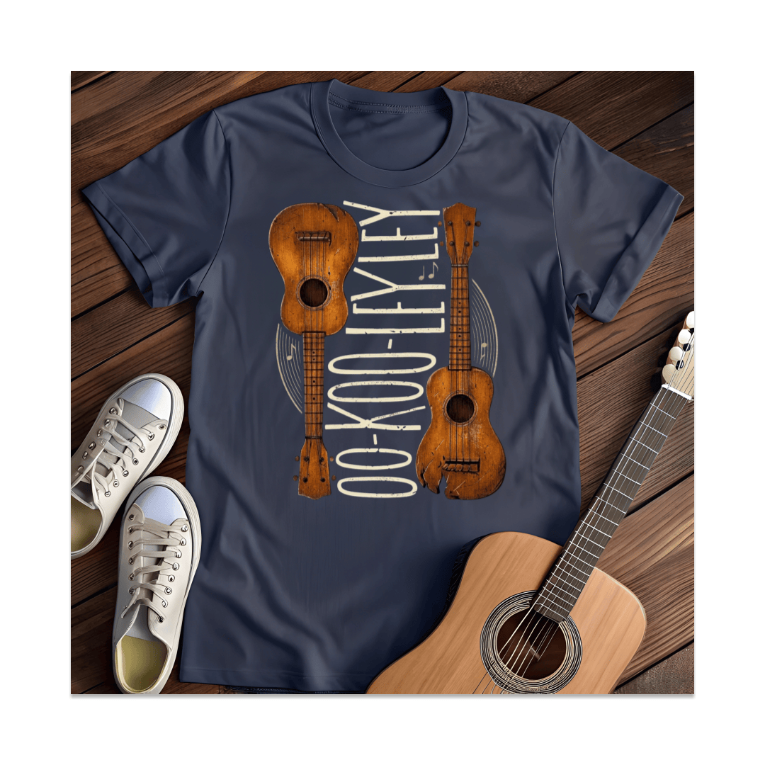 Printify T-Shirt Navy / S Vertical Ukulele Duo T-Shirt