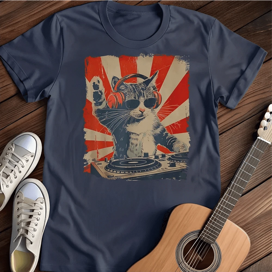 Printify T-Shirt Navy / S Vibing Cat T Shirt