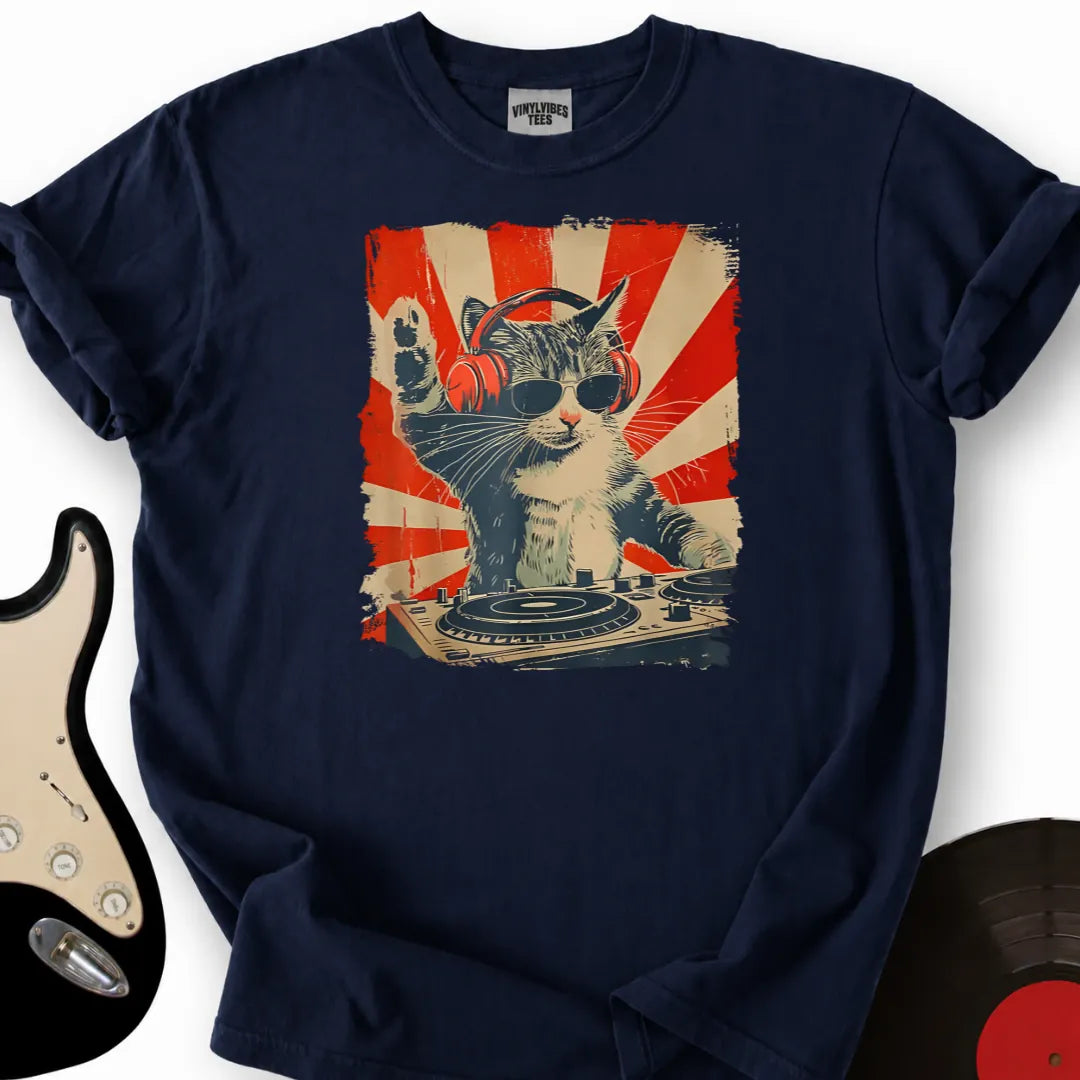 Printify T-Shirt Navy / S Vibing Cat T-Shirt