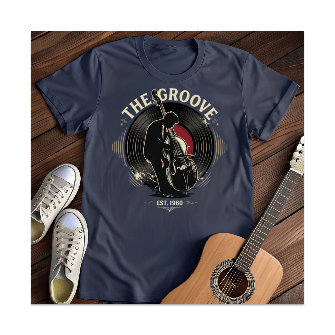 Printify T-Shirt Navy / S Vintage Groove Bassist T-Shirt