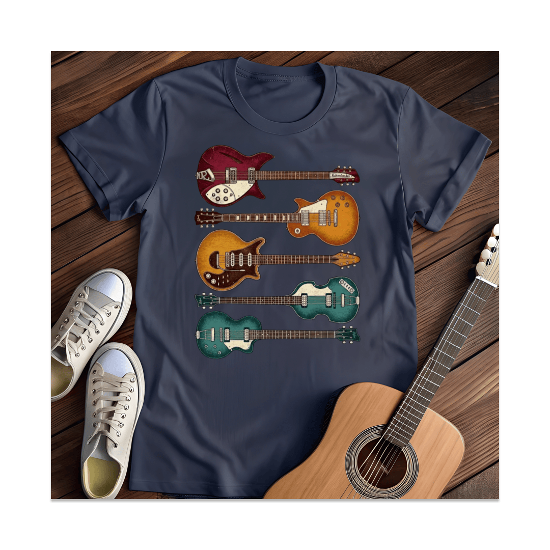 Printify T-Shirt Navy / S Vintage Guitars Collection T-Shirt