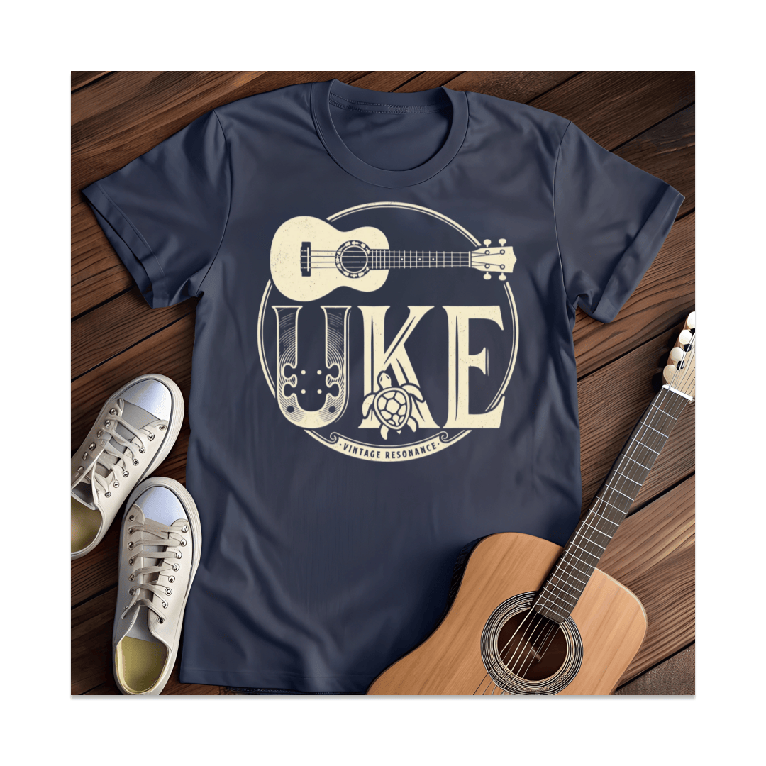 Printify T-Shirt Navy / S Vintage Resonance Uke T-Shirt