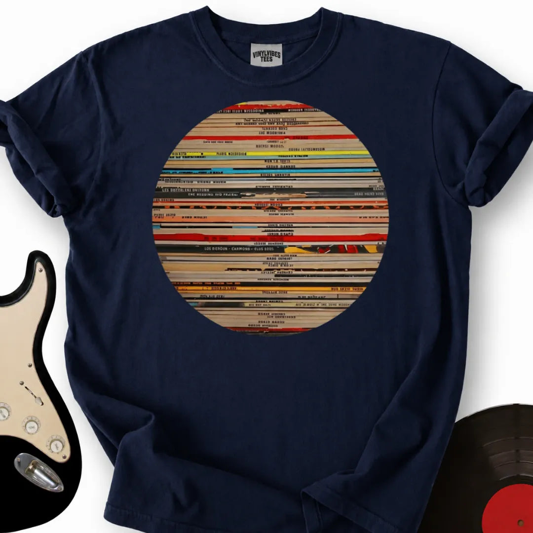 Printify T-Shirt Navy / S Vinyl Globe T-Shirt