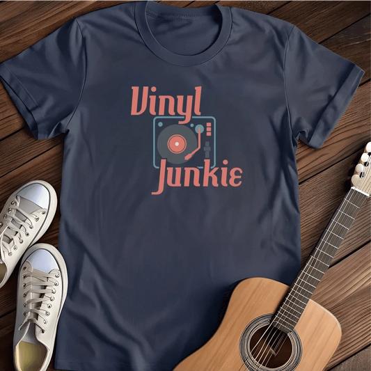 Printify T-Shirt Navy / S Vinyl Junkies T Shirt