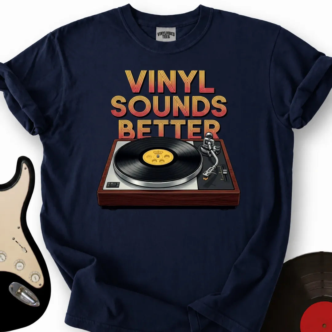Printify T-Shirt Navy / S Vinyl Sounds Better T-Shirt
