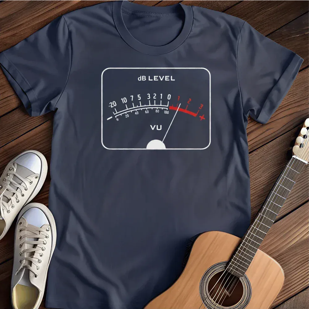 Printify T-Shirt Navy / S Vu Meter Decibels T Shirt
