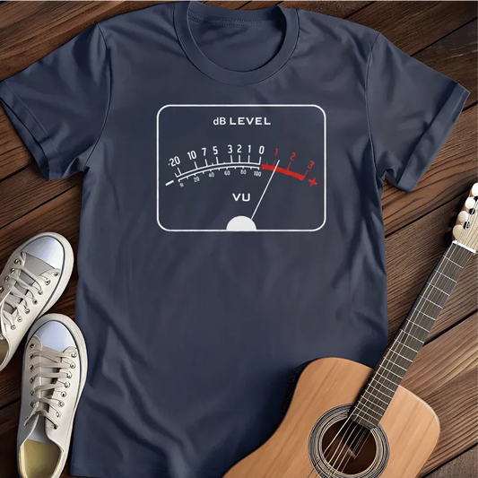 Printify T-Shirt Navy / S Vu Meter Decibels T Shirt