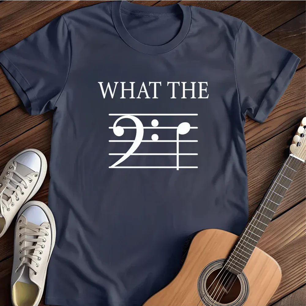 Printify T-Shirt Navy / S What The F Bass Geek T Shirt