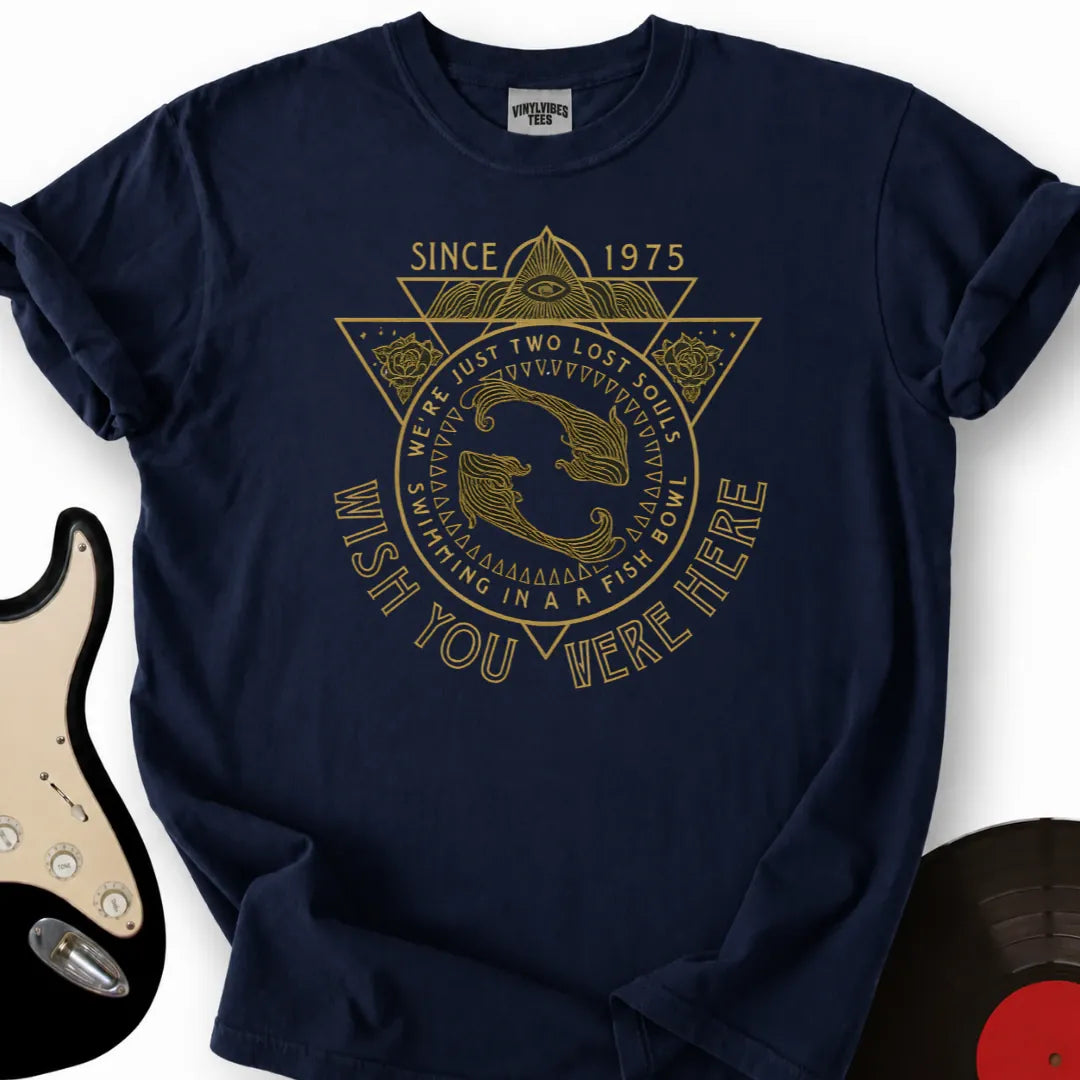 Printify T-Shirt Navy / S Wish You Where Here T-Shirt