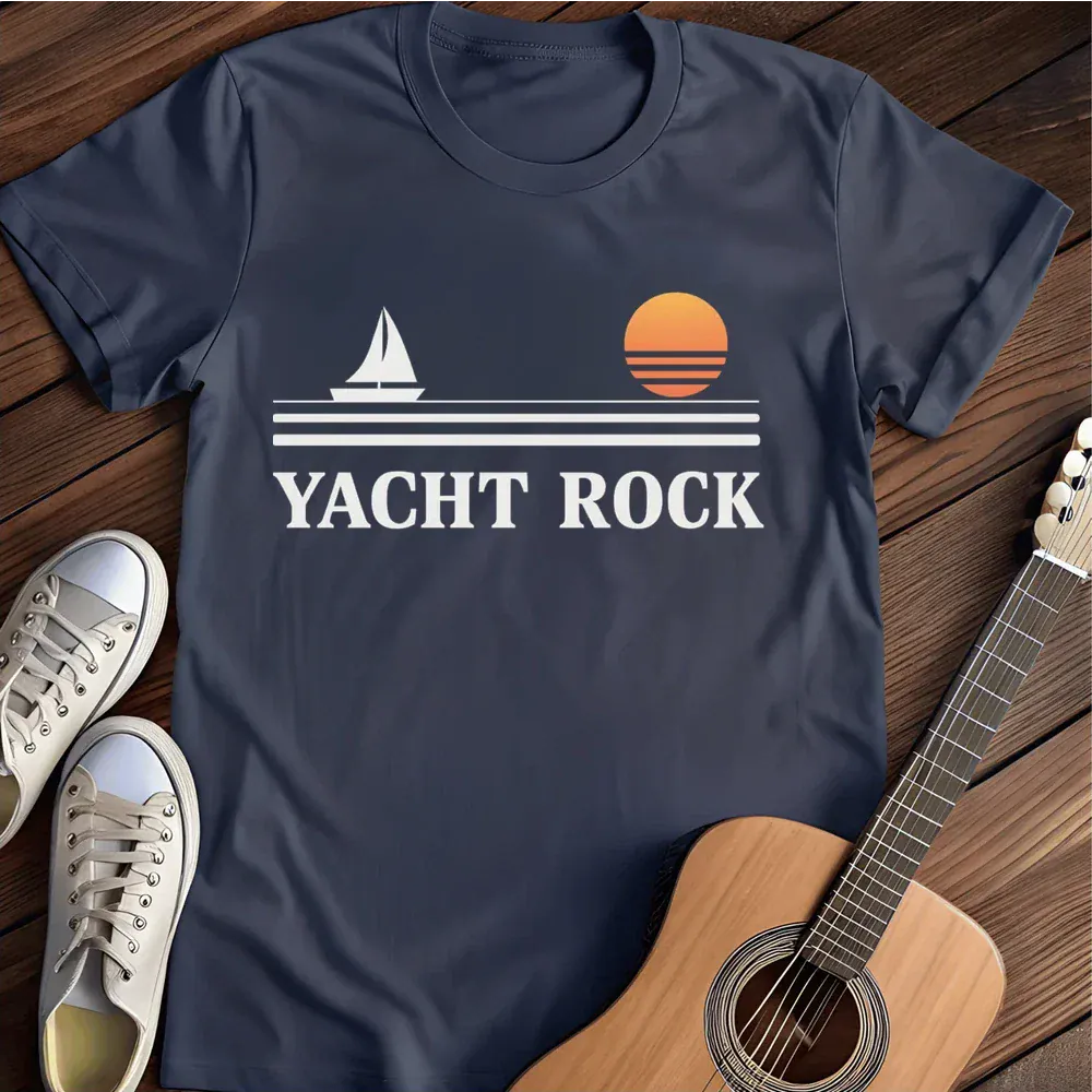 Printify T-Shirt Navy / S Yacht Sun Rock T Shirt