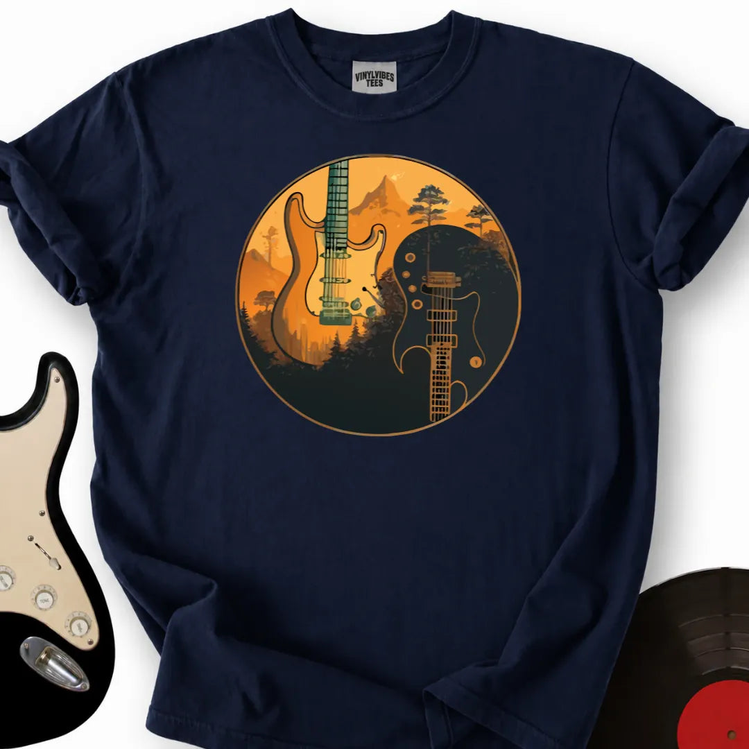 Printify T-Shirt Navy / S Yin Yang Guitars T-Shirt