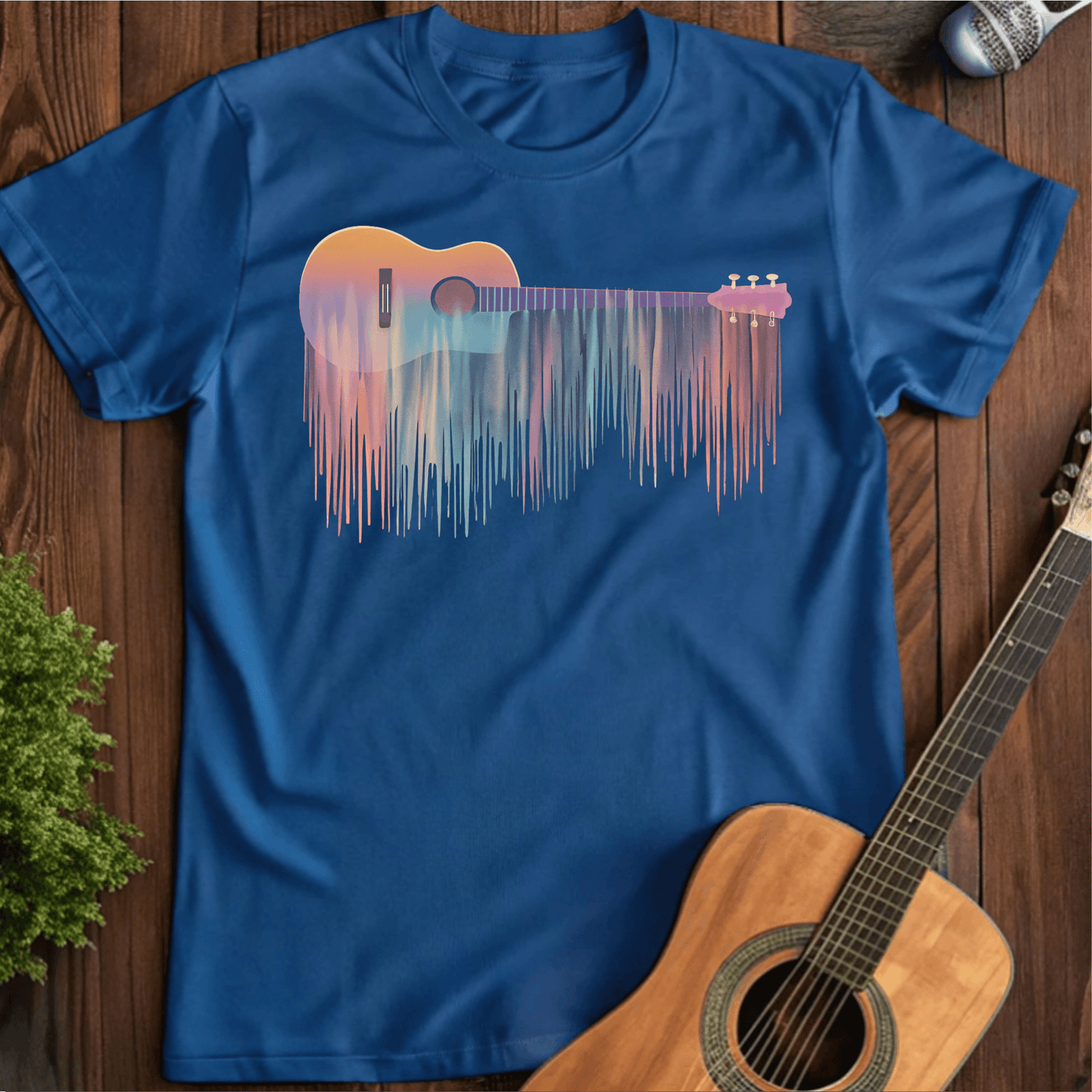 ⭐️⭐️⭐️⭐️⭐️ T-Shirt Royal / S Dripping Colors Guitar T-Shirt