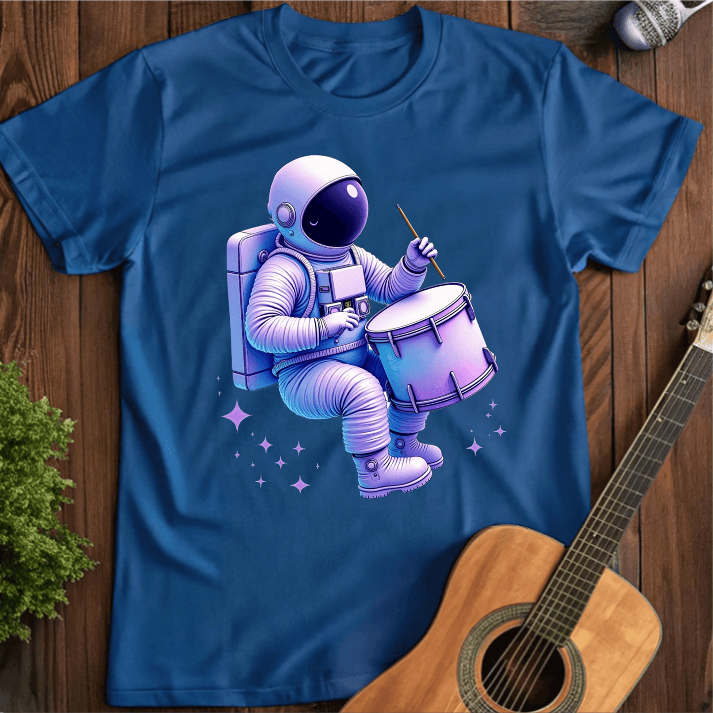 ⭐️⭐️⭐️⭐️⭐️ T-Shirt Royal / S Drummer Astronaut T-Shirt