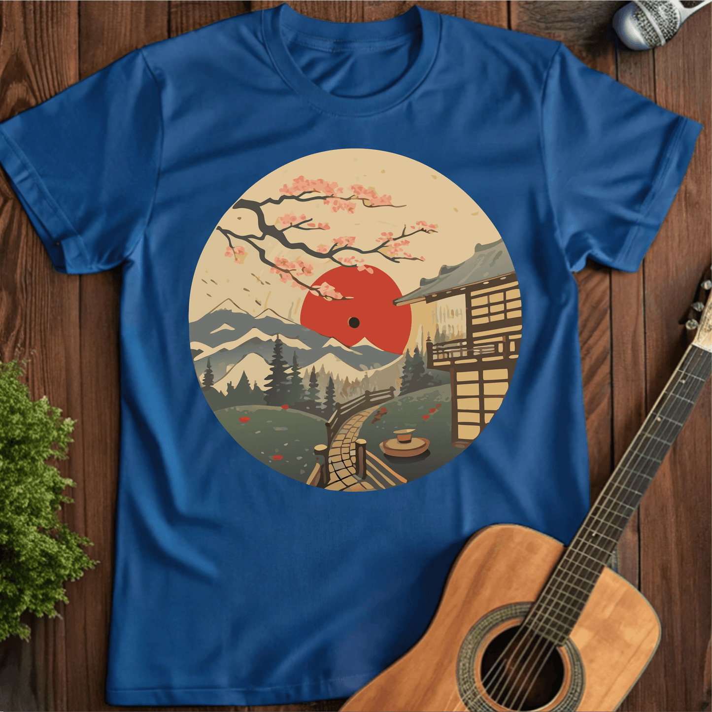 ⭐️⭐️⭐️⭐️⭐️(18) T-Shirt Royal / S Japan Garden Vinyl T-Shirt