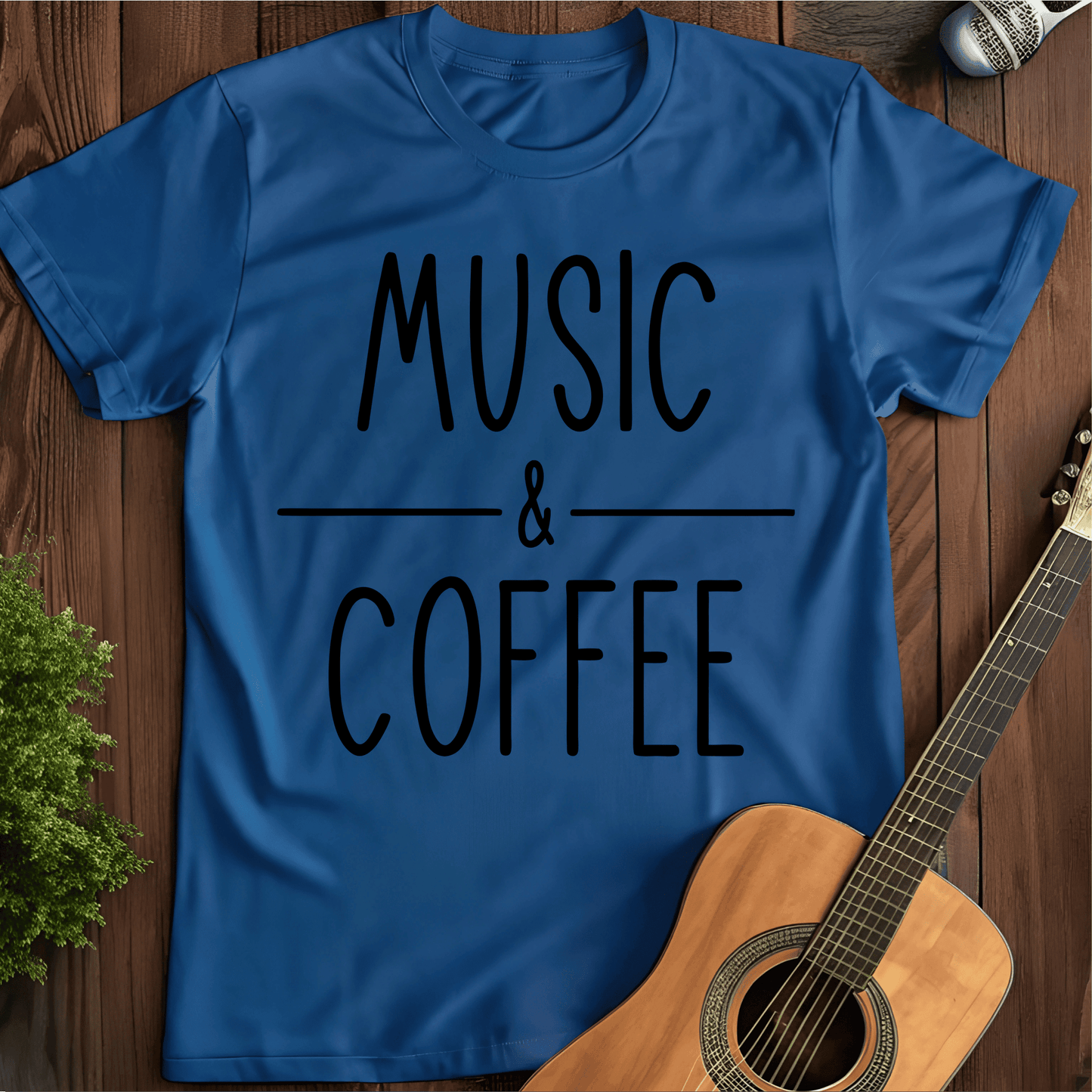 Printify T-Shirt Royal / S Music and Coffee (2) Tee