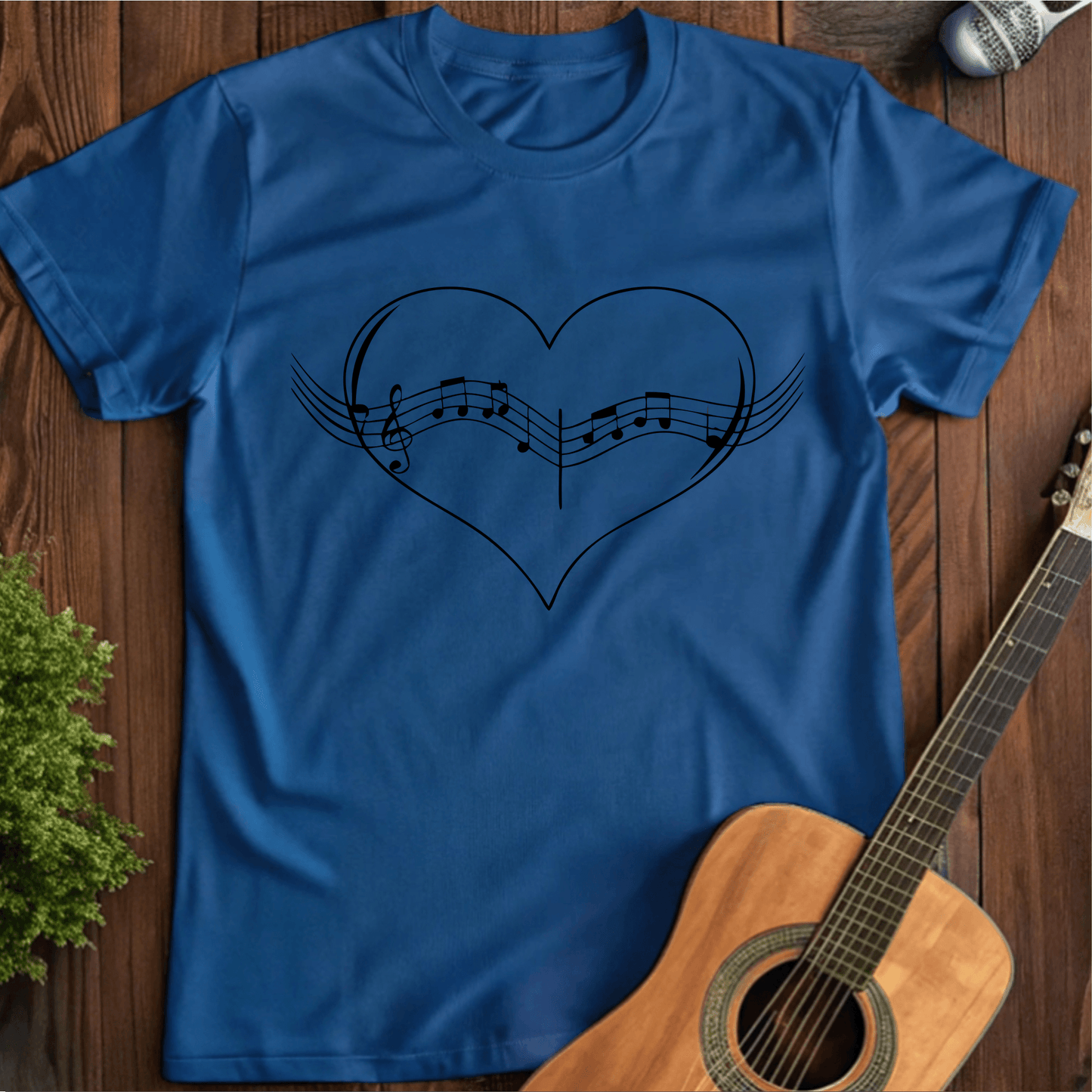 ⭐️⭐️⭐️⭐️⭐️ T-Shirt Royal / S Music Heartbeat T-Shirt