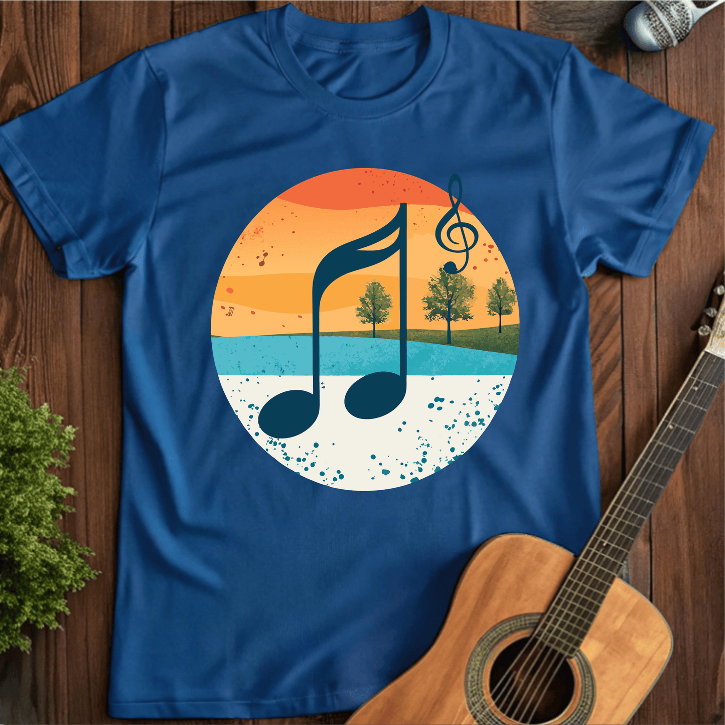 ⭐️⭐️⭐️⭐️⭐️(32) T-Shirt Royal / S Music Note T-Shirt