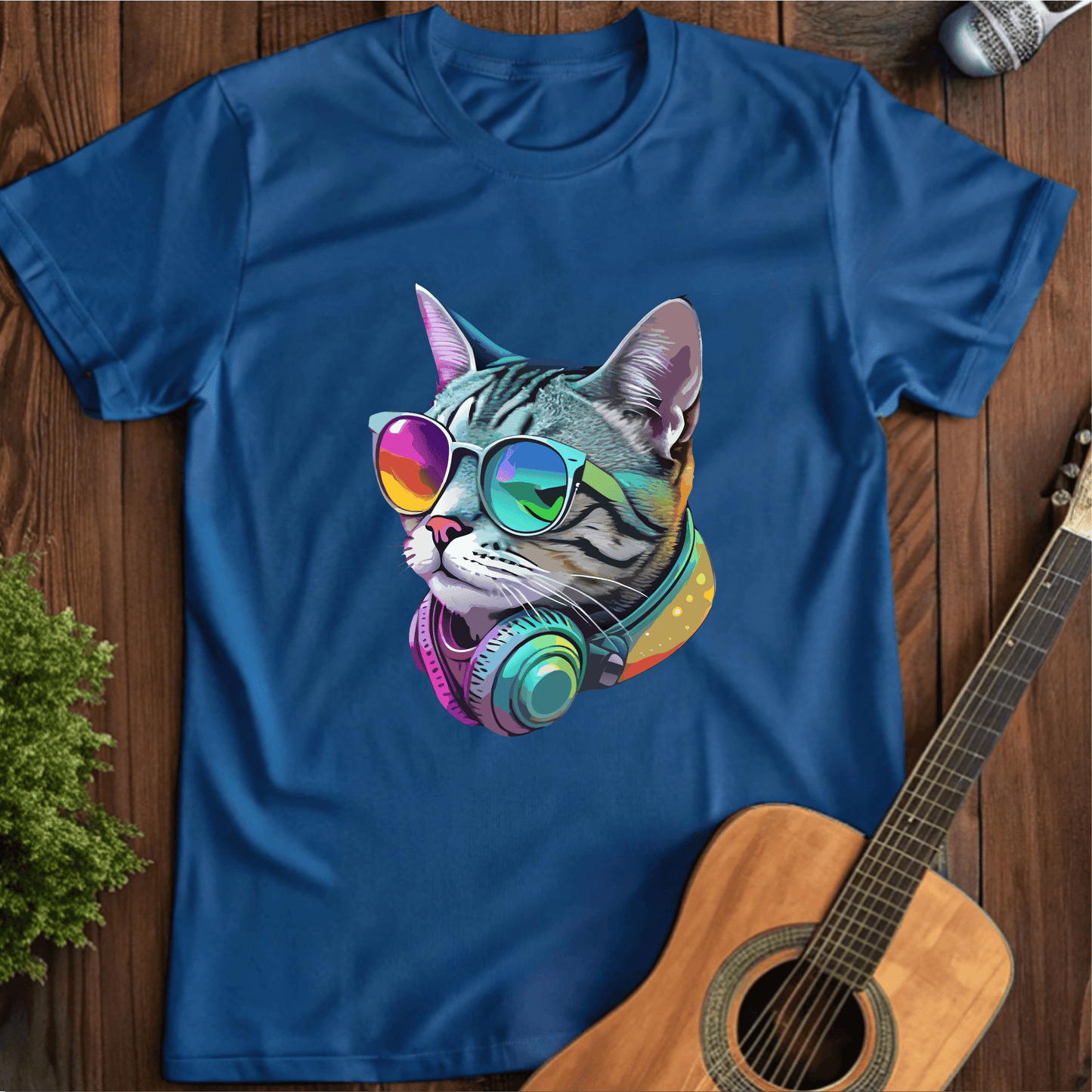 ⭐️⭐️⭐️⭐️⭐️ T-Shirt Royal / S Musical Cat T-Shirt