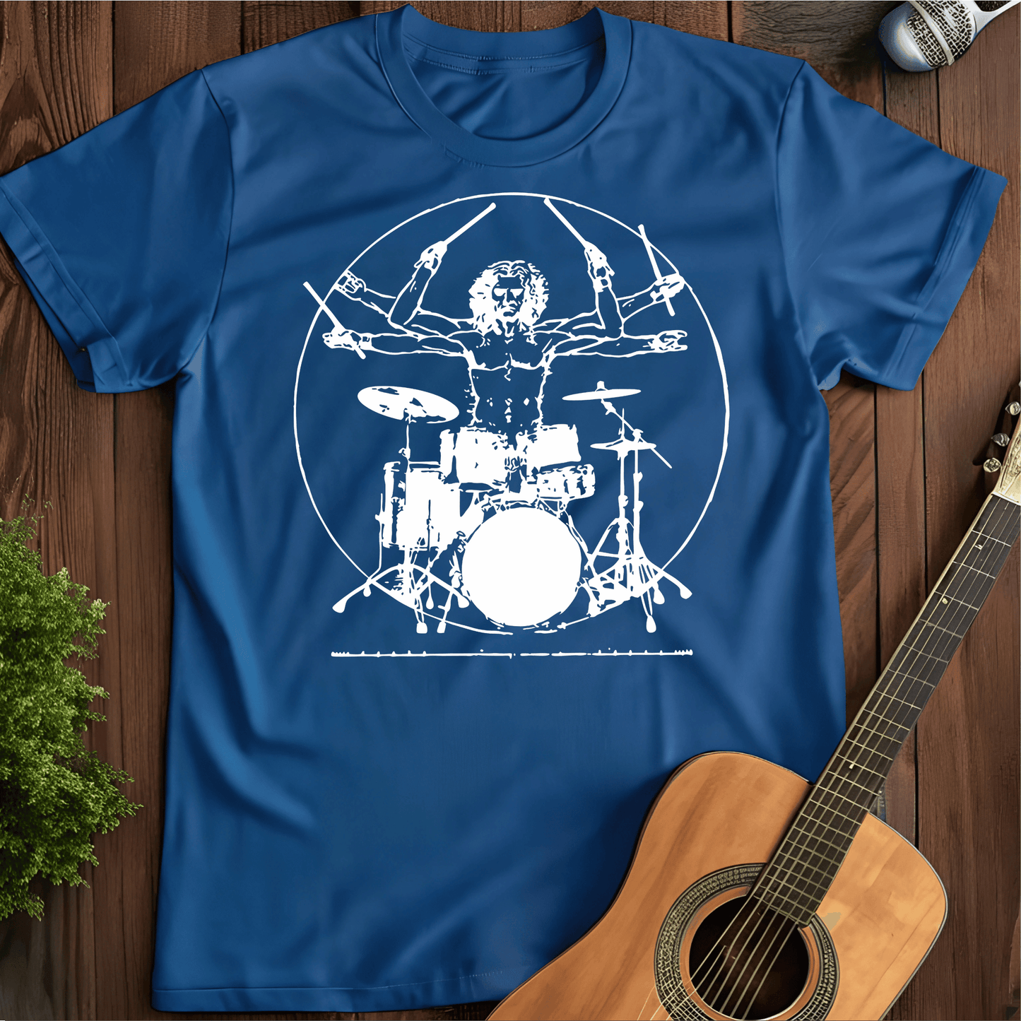 ⭐️⭐️⭐️⭐️⭐️ T-Shirt Royal / S Vitruvian Drummer T-Shirt