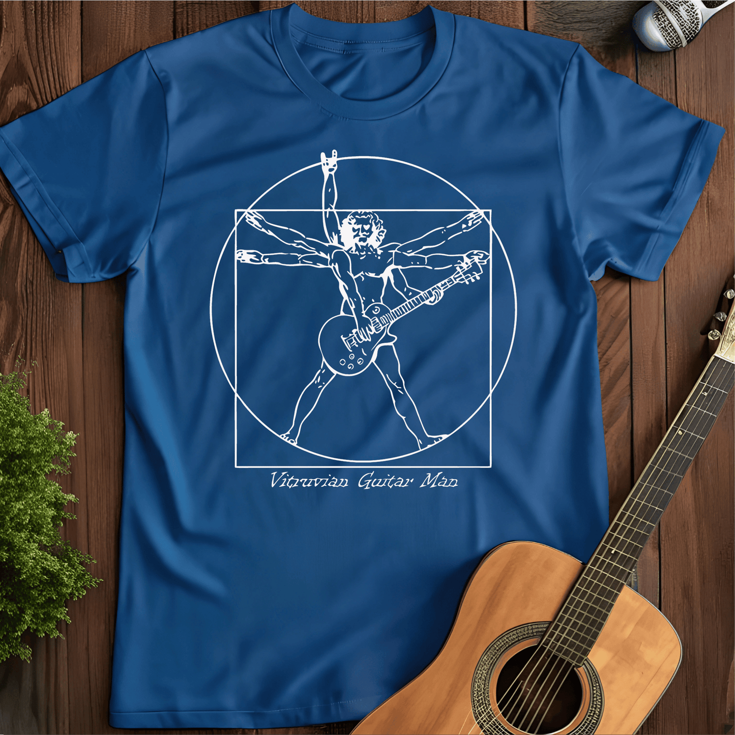 ⭐️⭐️⭐️⭐️⭐️ T-Shirt Royal / S Vitruvian Guitar Man T-Shirt