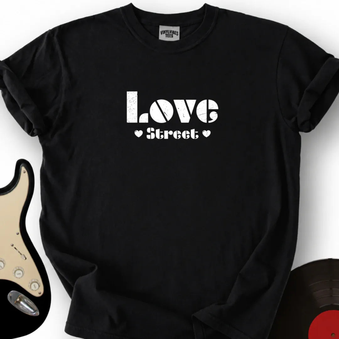 Printify T-Shirt S / Black Love Street T-Shirt