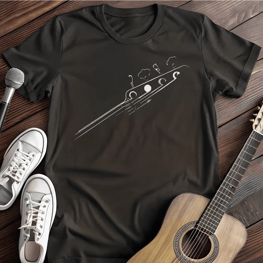 Printify T-Shirt S / Black Minimalist Guitar T-Shirt