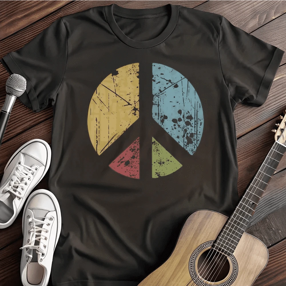 Printify T-Shirt S / Black Peace Colored T Shirt