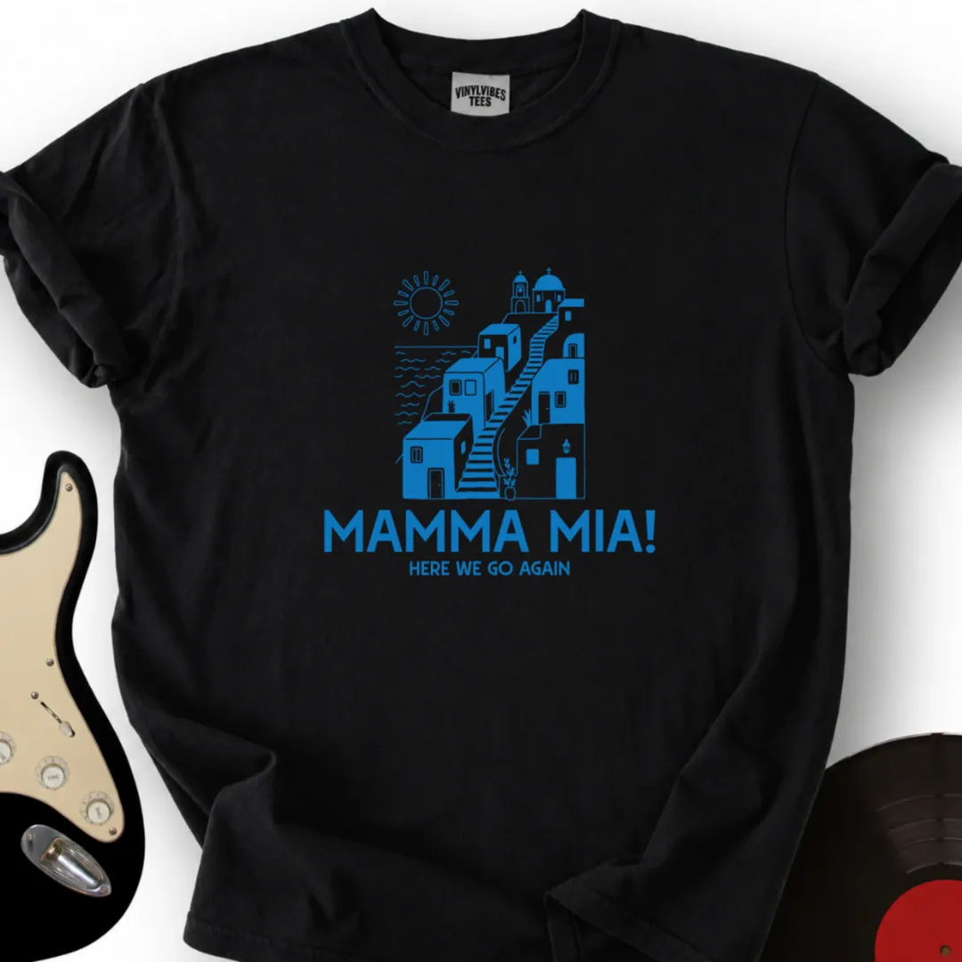 Printify T-Shirt S / Black Postcard Greece T-Shirt