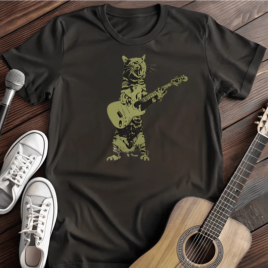 Printify T-Shirt S / Black Rocking Cat T Shirt
